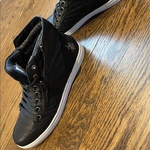 U.S. Polo Assn black high tops, size 8